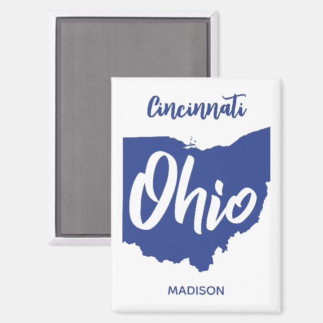 Custom Location & Name Ohio Magnet (Front/Back)