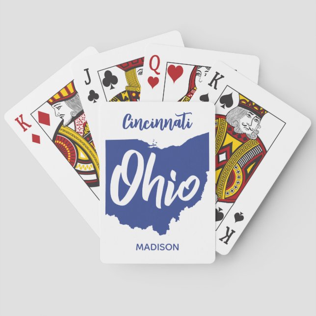 Custom Location & Name Ohio Poker Cards (Back)