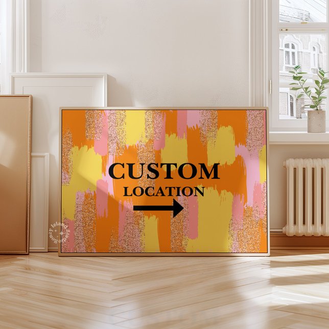 Custom Location Sign College Dorm Decor Yellow (Custom Location Sign Preppy Dorm Decor Yellow)