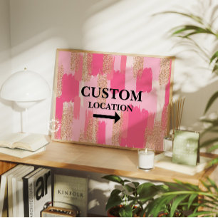 Custom Location Sign Preppy Dorm Decor Pink