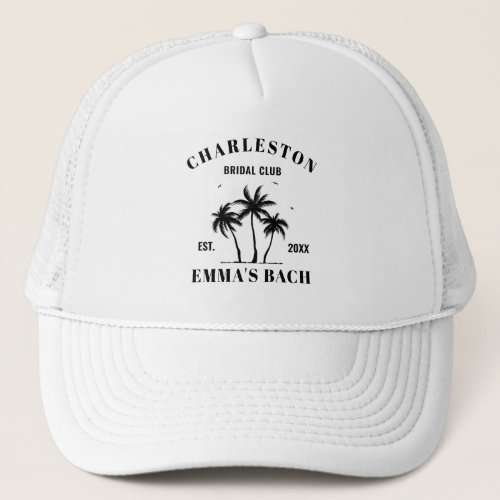 Custom Location Social Club Bachelorette Bridal Trucker Hat