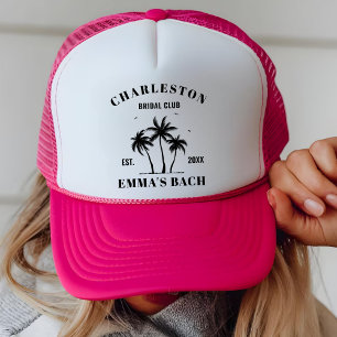 Custom Location Social Club Bachelorette Bridal Trucker Hat