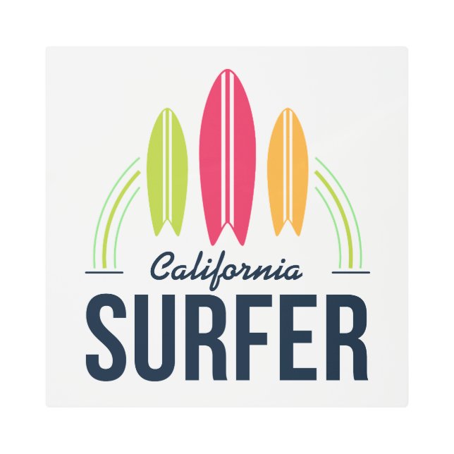 Custom Location Surfer metal wall art (Front)