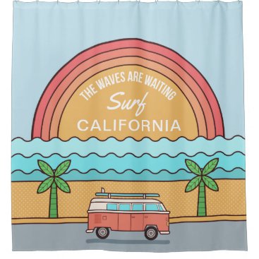 Custom Location Surfer shower curtain Custom Location Surfer shower curtain