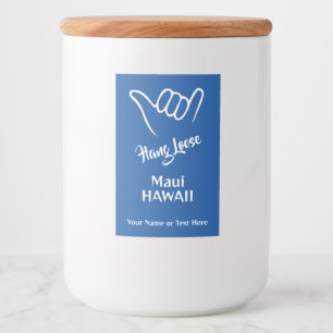 Custom Location, Text & Color Shaka Food Label