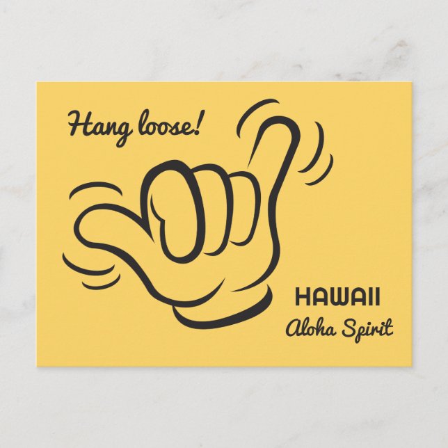 Custom Location, Text & Color Shaka Postcard (Front)