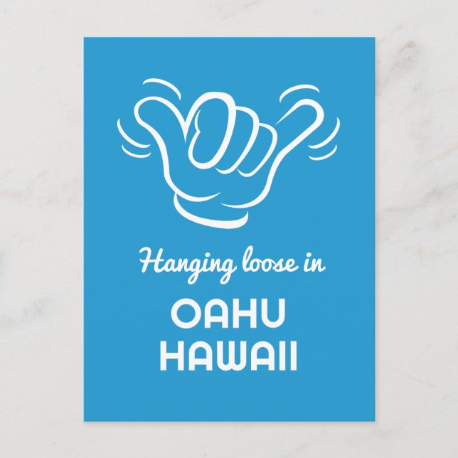 Custom Location, Text & Color Shaka Postcard (Front)