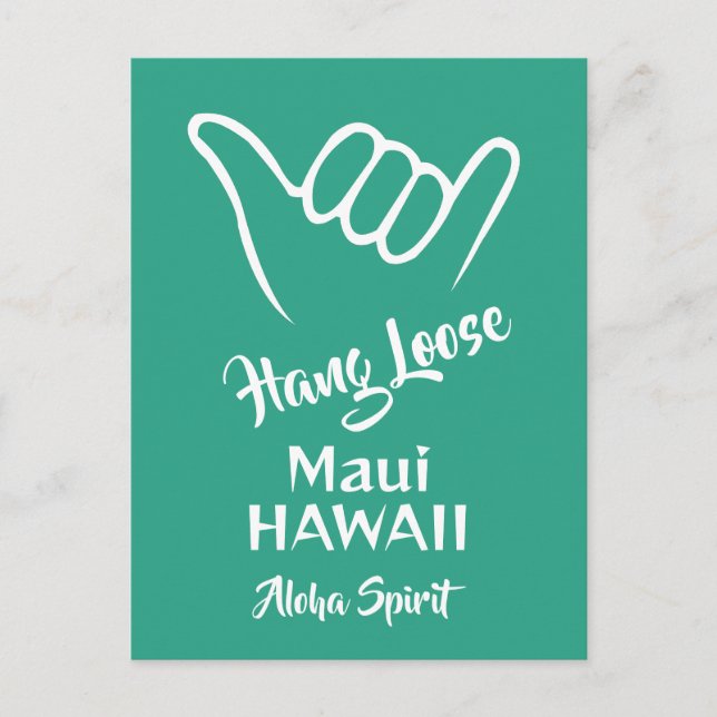 Custom Location, Text & Color Shaka Postcard (Front)