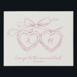 Custom Locket for Couple Anniversary Cute Monogram Faux Canvas Print<br><div class="desc">Celebrate your love with this adorable faux canvas print featuring a hand-drawn custom heart locket,  monogram,  and special date. Perfect for wedding anniversaries,  Valentine's Day,  couples’ gifts,  or romantic home décor—sweet and sentimental!</div>