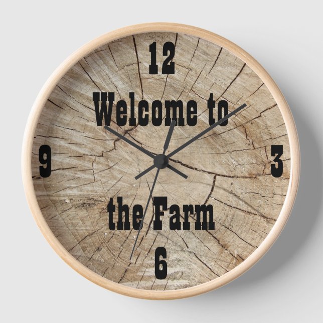 Custom, Log Cabin, Country, Farm Clock (Front)