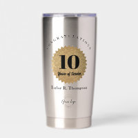 Custom logo 10 Years of Service Award Gold seal