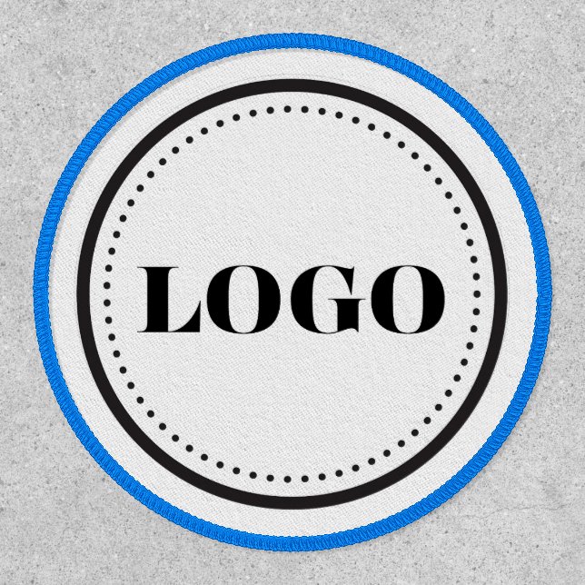 Custom Logo 3" Circle White Stitching, Adhesive Patch (Front)