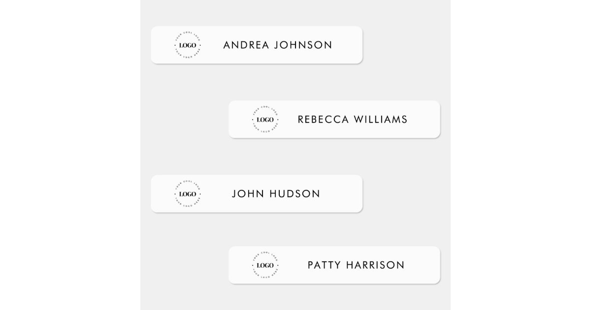 Custom Logo & 4 Names Employee Branded Clothing Kids' Labels | Zazzle