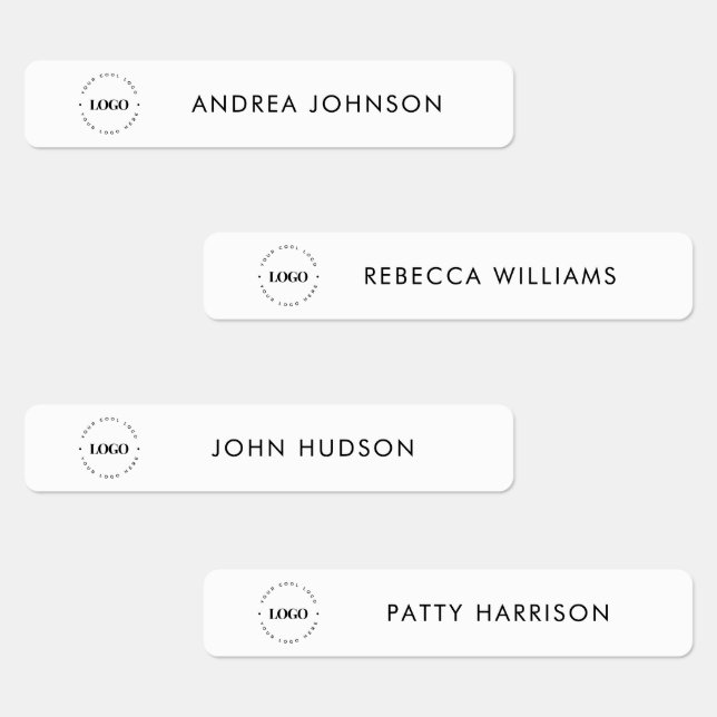 Custom Logo & 4 Names Employee Branded Clothing Kids' Labels (Group)
