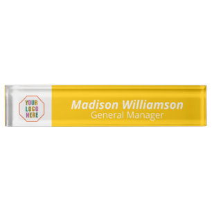 Custom Logo Acrylic Name Plate: Elevate Your Offic Desk Name Plate