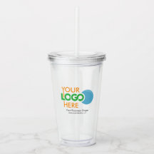 Custom Logo Acrylic Tumbler with Straw No Minimum