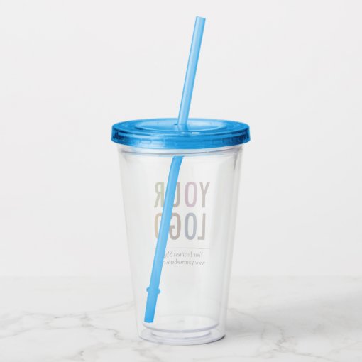 Custom Logo Acrylic Tumbler with Straw No Minimum Zazzle