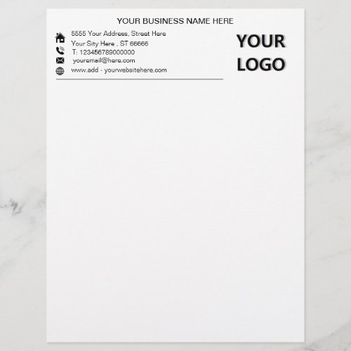 Custom Logo Address Business Name Letterhead