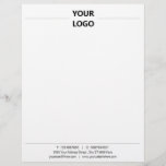 Custom Logo Address Contact Info Letterhead<br><div class="desc">Simple Personalized Black and White Business Office Letterhead with Logo - Add Your Logo - Image - Photo / Phone - Contact Information - Website - E-mail / Address and more. Resize and Move or Remove / Add Elements - Image / Text with Customization Tool. Choose / Add Your Favorite...</div>
