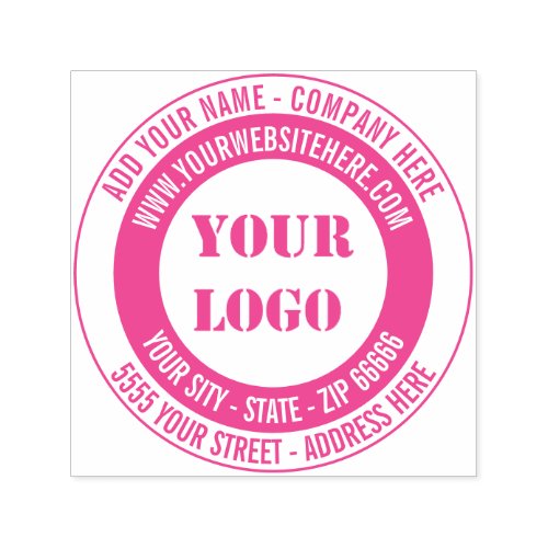 Custom Logo Address Name Website Colors Stamp