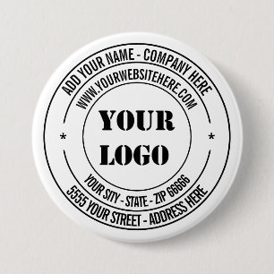 Custom Logo Address Name Website Text Stamp Design Button
