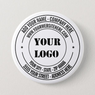 Custom Logo Address Name Website Text Stamp Design Button