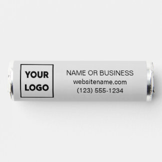 Custom Logo and Business Website or Text on Grey Breath Savers® Mints