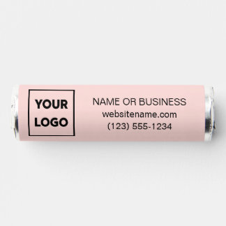 Custom Logo and Business Website Text Coral Pink Breath Savers® Mints