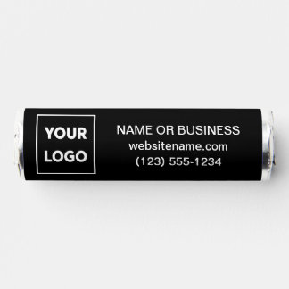 Custom Logo and Business Website Text on Black Breath Savers® Mints