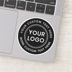 Custom logo and circular text black or any color sticker