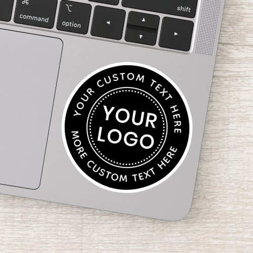 Custom logo and circular text black or any color sticker