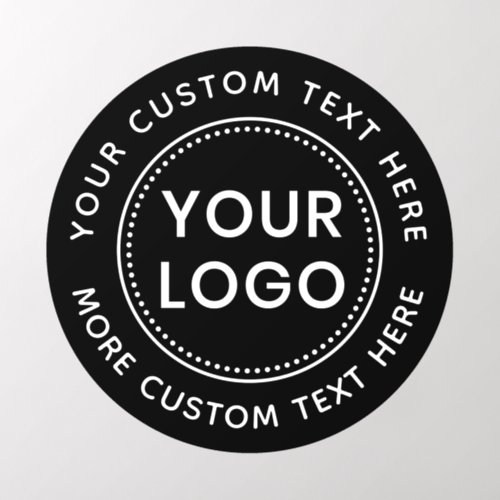 Custom logo and circular text black or any color  wall decal 