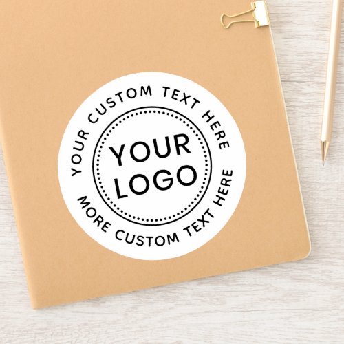Custom logo and circular text white or any color sticker