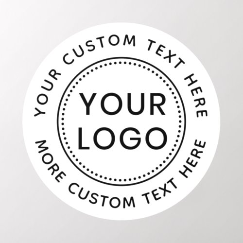 Custom logo and circular text white or any color wall decal 