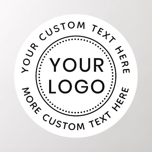 Custom logo and circular text white or any color wall decal  (Insitu 2)