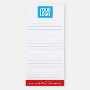 Custom logo and color Lined Magnetic Notepad