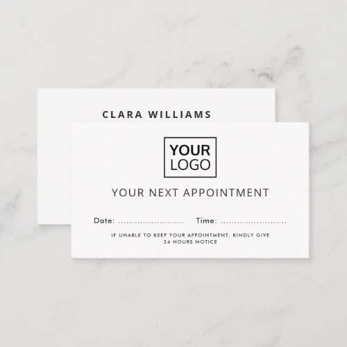 Custom logo and color modern appointment cards