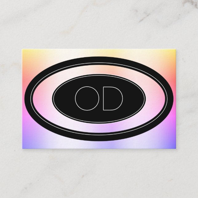 Custom Logo and Monogram Colorful Pastel Rainbow Business Card (Front)