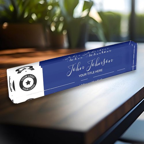 Custom Logo and Name Elegant Desk Name Plate