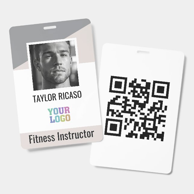 Custom Logo and QR Code Business Personalized Badge (Front & Back)