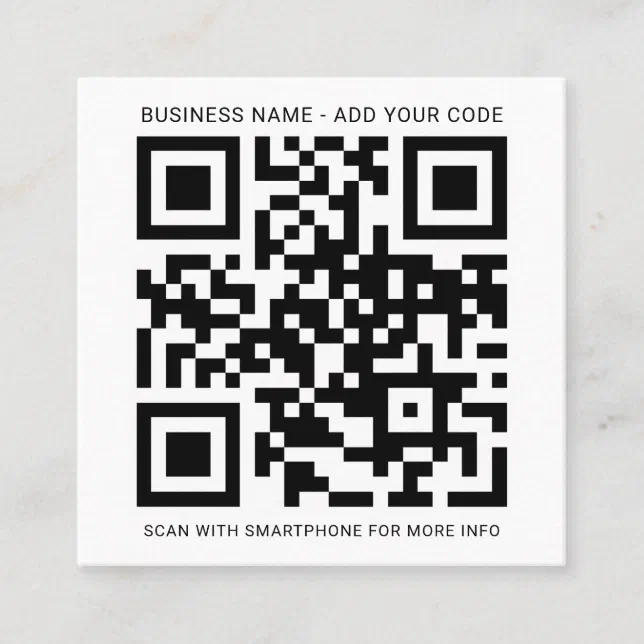 Custom Logo and QR Code Create Your Own Square Business Card | Zazzle
