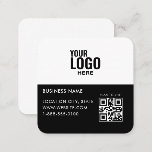 Custom Logo and QR Code Square Business Card