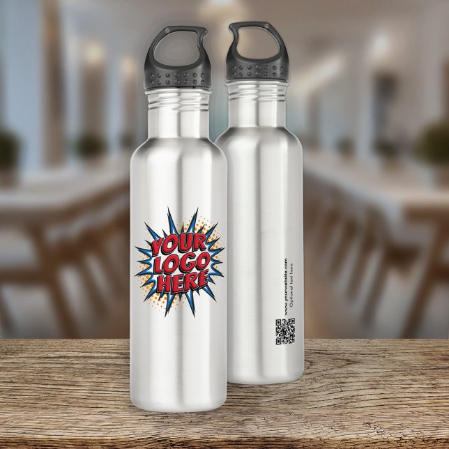 Custom Logo and QR Code Upload Water Bottle (Creator Uploaded)