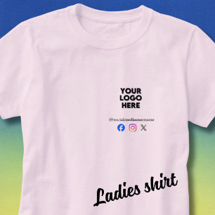 Custom Logo and Social Media Business  T-Shirt