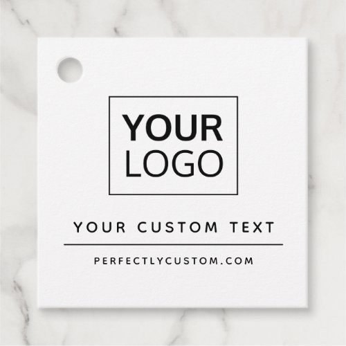 Custom logo and social media icons minimal tags