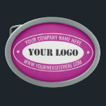 Custom Logo and Text Belt Buckle Choose Color<br><div class="desc">Choose Colors and Font Belt Buckle with Your Custom Business Logo and Text Personalized Promotional Professional Stamp Design Belt Buckles Gift - Add Your Logo - Image / Name - Company / Website or other info / text - Resize and move or remove and add elements / text with customization...</div>