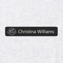 Custom logo and text black fabric clothing labels