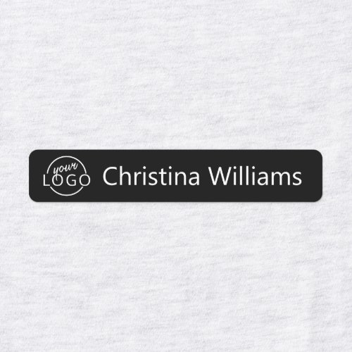 Custom logo and text black fabric clothing labels