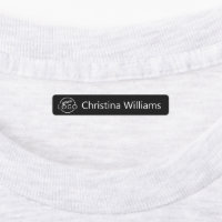 Custom logo and text black fabric clothing labels