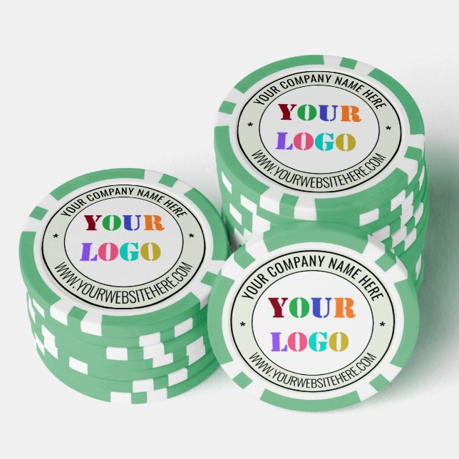 Custom Logo and Text Branded Company Poker Chips (Stack)